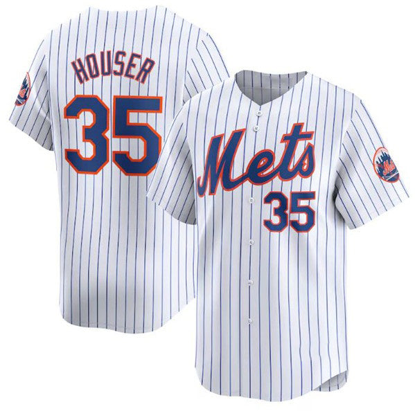 New York Mets #35 Adrian Houser White Jereymy 2024 Home Limited Stitched Jersey