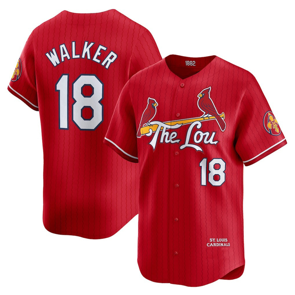 St. Louis Cardinals #18 Jordan Walker Red Jereymy City Connect Limited Player Jersey