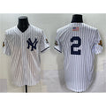 New York Yankees #2 Derek Jeter White Jereymy Strip World Series Limited Stitched Jersey