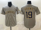 Milwaukee Brewers #19 Robin Yount Grey Jereymy Home Limited Stitched Jersey