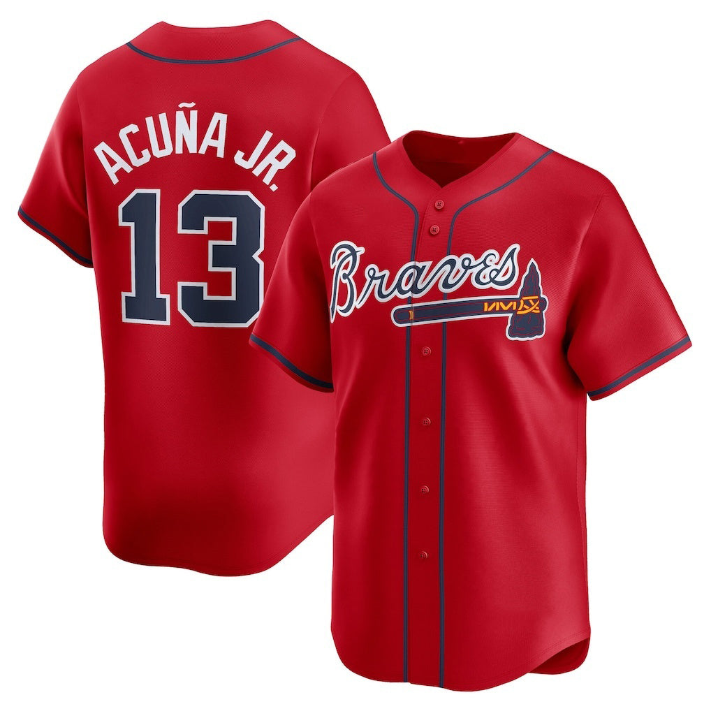Atlanta Braves #13 Ronald Acu?a Jr. Red Jereymy Alternate Limited Player Jersey
