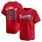 Atlanta Braves #13 Ronald Acu?a Jr. Red Jereymy Alternate Limited Player Jersey