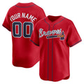 Custom Atlanta Braves Red Jereymy Alternate Limited Jersey