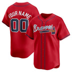 Custom Atlanta Braves Red Jereymy Alternate Limited Jersey