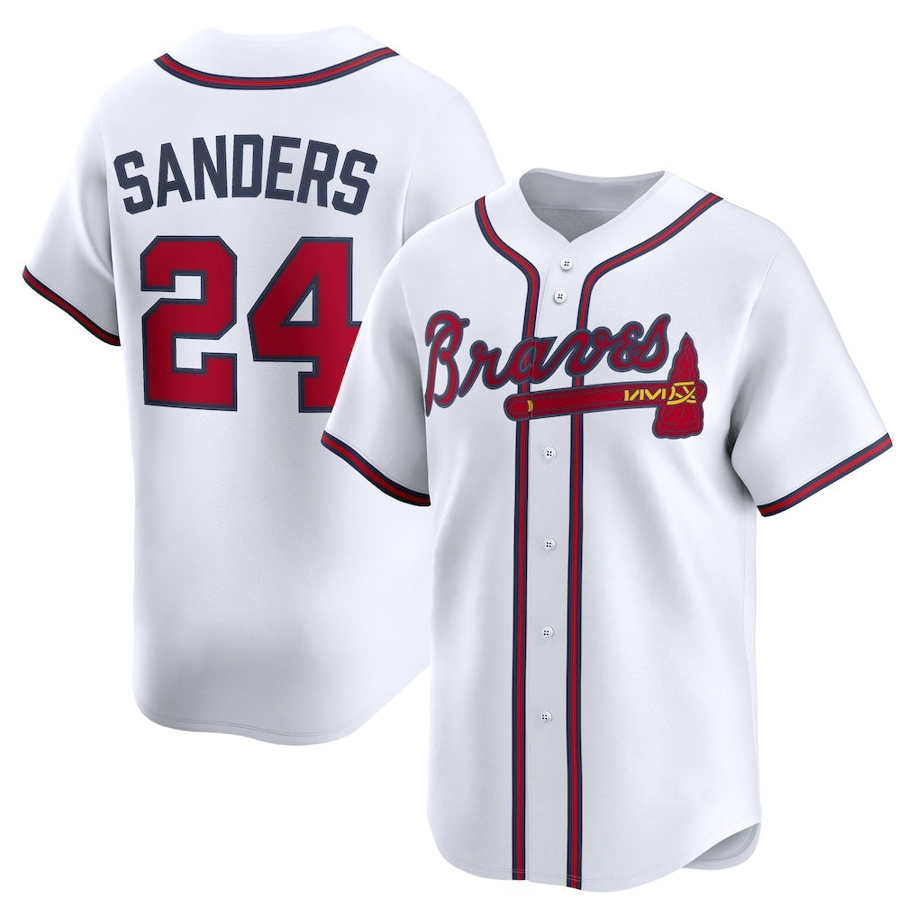Atlanta Braves #24 Deion Sanders White Jereymy Limited Player Jersey