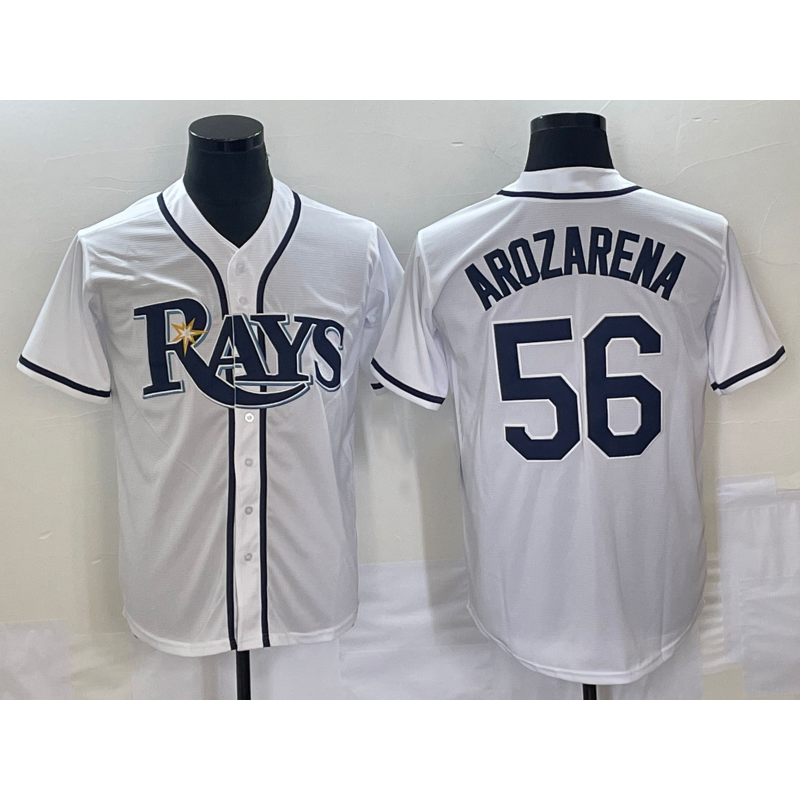 Tampa Bay Rays #56 Randy Arozarena White Jereymy Stitched Cool Base Jersey
