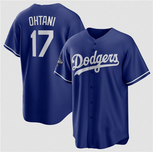Los Angeles Dodgers #17 Shohei Ohtani Blue Jereymy 2025 World Series Champions Stitched Jersey