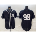 New York Yankees #99 Aaron Judge No Name Black White Jereymy Cool Base Stitched Jersey