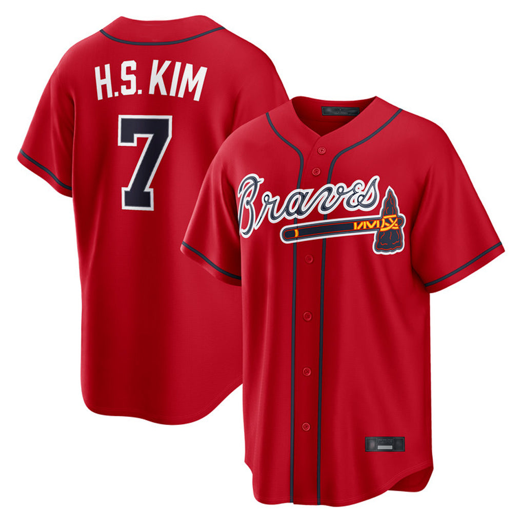 Atlanta Braves #7 Ha-Seong Kim Player Red Jereymy Home Game Stitched Jerseys