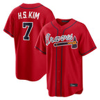 Atlanta Braves #7 Ha-Seong Kim Player Red Jereymy Home Game Stitched Jerseys