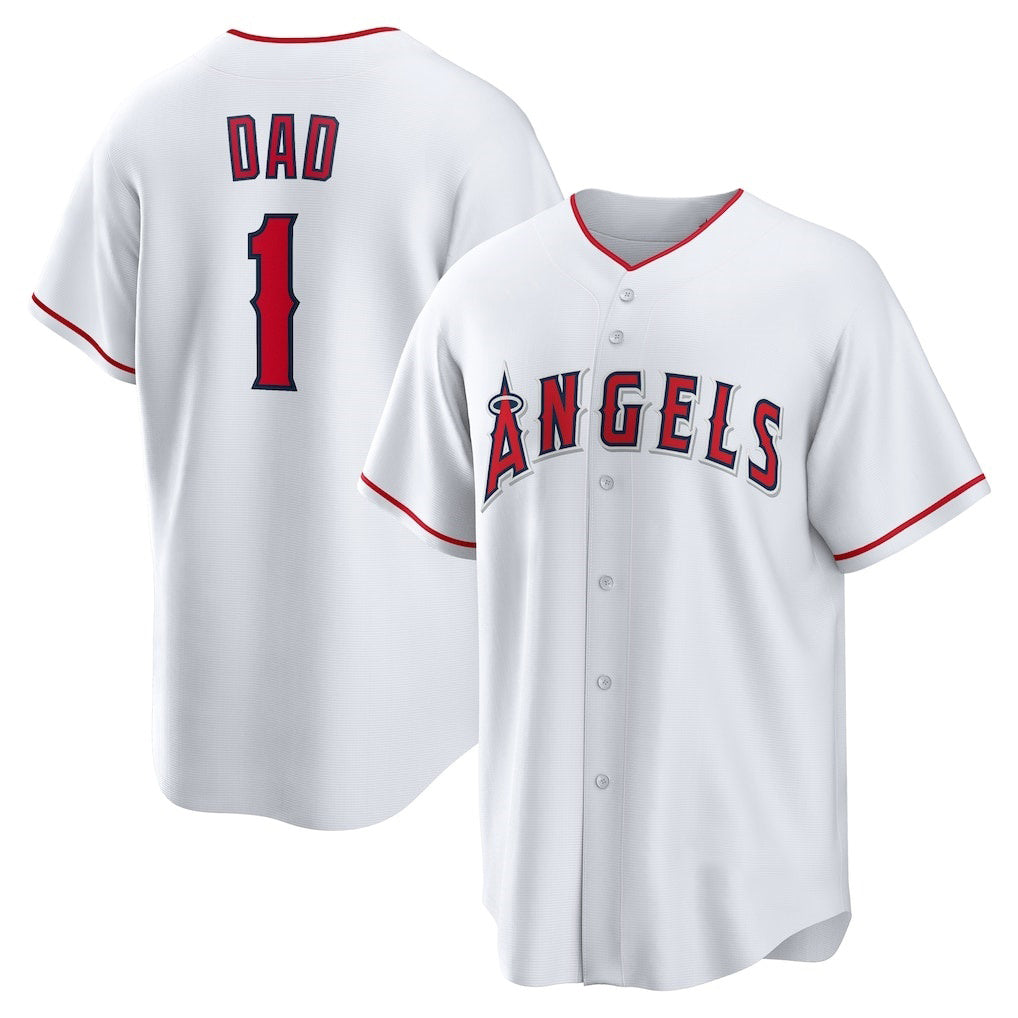 Los Angeles Angels #1 Dad White Jereymy Home Replica Jersey