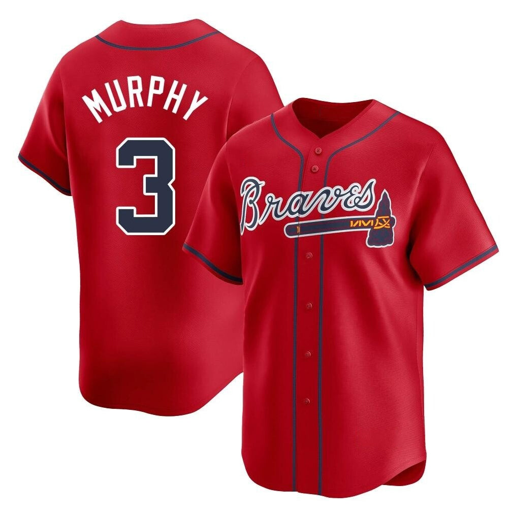 Atlanta Braves #3 Dale Murphy Player Red Jereymy Limited Home Game Stitched Jerseys