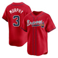 Atlanta Braves #3 Dale Murphy Player Red Jereymy Limited Home Game Stitched Jerseys