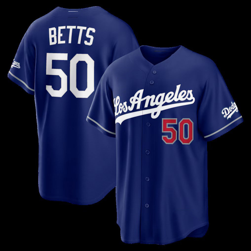 Los Angeles Dodgers #50 Mookie Betts Royal Jereymy Alternate Stadium Jersey