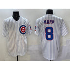 Chicago Cubs #8 Ian Happ White Jereymy Cool Base Stitched Jersey