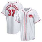 Cincinnati Reds #37 Tyler Stephenson White Jereymy Home Replica Jersey