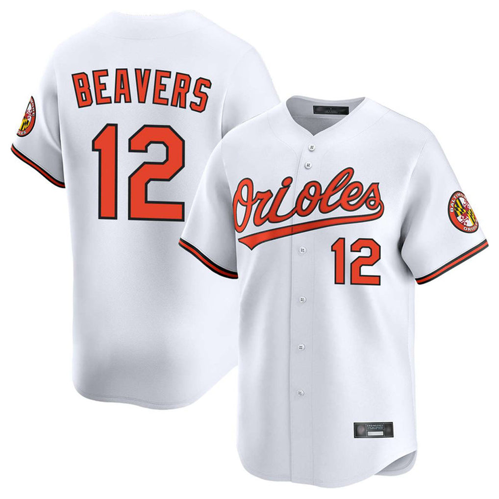 Baltimore Orioles #12 Dylan Beavers Player White Jereymy Limited Home Game Stitched Jerseys