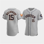 Houston Astros #15 Mart¨ªn Maldonado Gray Jereymy 60th Anniversary Flex Base Stitched Jersey