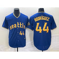 Seattle Mariners #44 Julio Rodriguez Number Blue Jereymy 2023 City Connect Cool Base Stitched Jersey