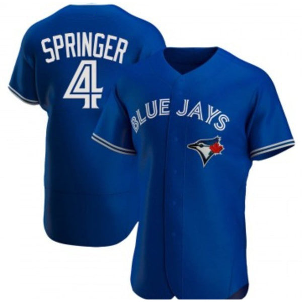 Toronto Blue Jays #4 George Springer Royal Jereymy Flex Base Stitched Jersey