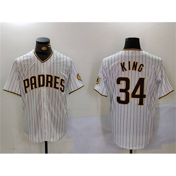 San Diego Padres #34 Michael King White Jereymy Cool Base Stitched Jersey