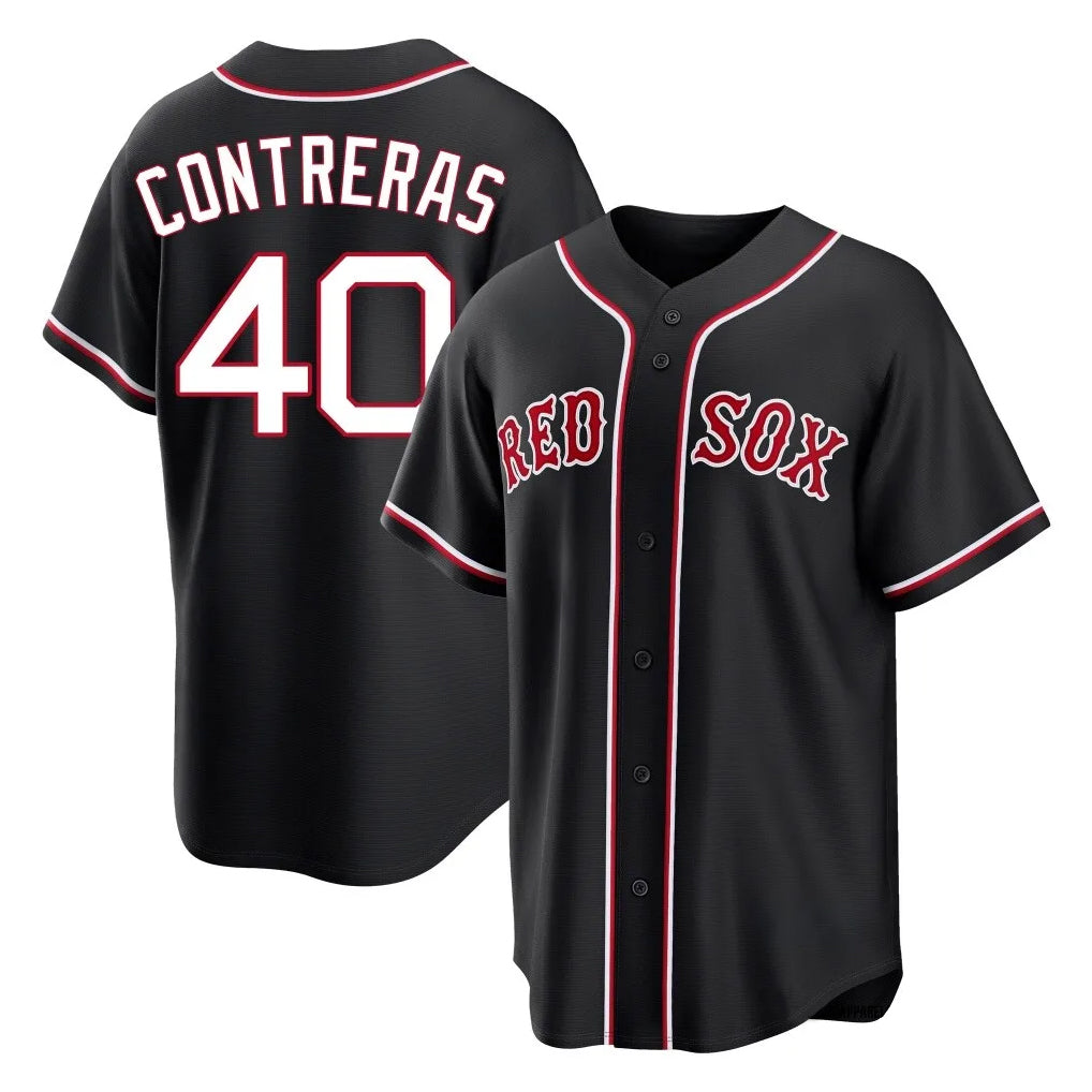 Boston Red Sox #40 Willson Contreras Player Black Jereymy Out Home Game Stitched Jerseys