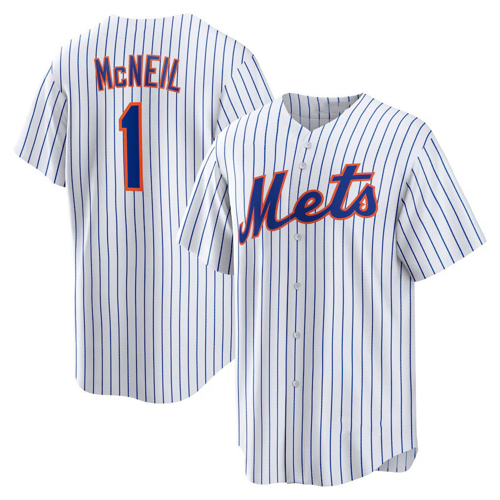 New York Mets #1 Jeff McNeil White Jereymy Home Replica Player Jersey