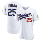 Los Angeles Dodgers #25 Tommy Edman White Jereymy 2026 Gold Collection Authentic Jersey