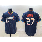 Houston Astros #27 Jose Altuve Navy Jereymy 2025 City Connect With Texas Patch Limited Stitched Jersey