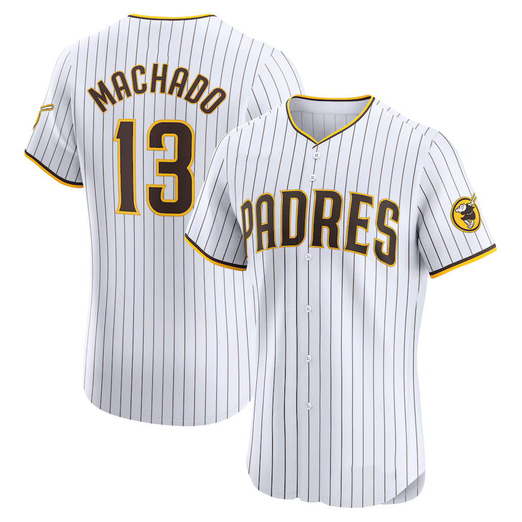San Diego Padres #13 Manny Machado White Jereymy Home Elite Jersey