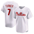 Philadelphia Phillies #7 Trea Turner White Jereymy Home Limited Player Jersey
