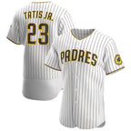 San Diego Padres #23 Fernando Tat¨ªs Jr. White-Brown Jereymy Home Authentic Player Jersey
