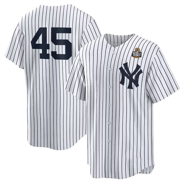 New York Yankees #45 Gerrit Cole White Jereymy 2024 World Series Cool Base Stitched Jersey