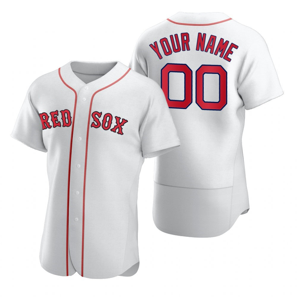 Custom Boston Red Sox White Jereymy 2020 Stitched Flex Base Jersey