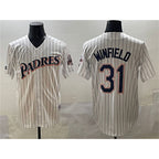 San Diego Padres #31 Dave Winfield White Jereymy Throwback With Patch Cool Base Stitched Jersey