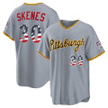 Pittsburgh Pirates #30 Paul Skenes USA 250 Fourth of July Road Stadium Jersey - Gray Jereymy