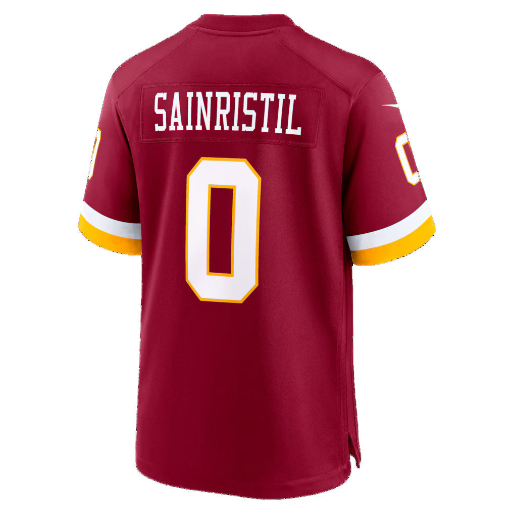 W.Commanders #0 Mike Sainristil Burgundy Jereymy Game Jersey