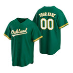 Custom Oakland Athletics Green Jereymy Stitched Cool Base Jersey
