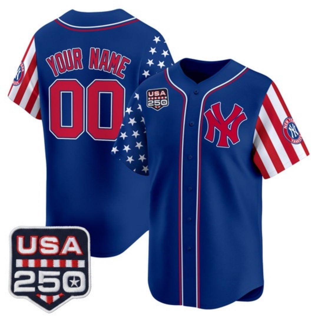 Custom New York Yankees America 250 Edition Vapor Premier Limited Royal Jereymy Stitched Jerseys