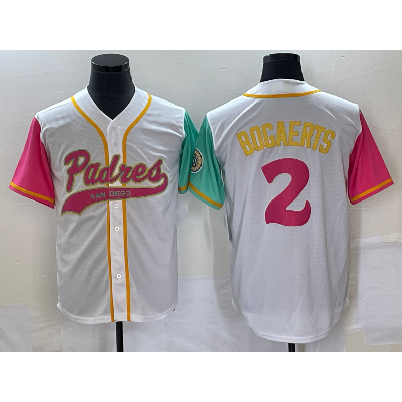 San Diego Padres #2 Xander Bogaerts White Jereymy NEW 2023 City Connect Cool Base Stitched Jersey 3