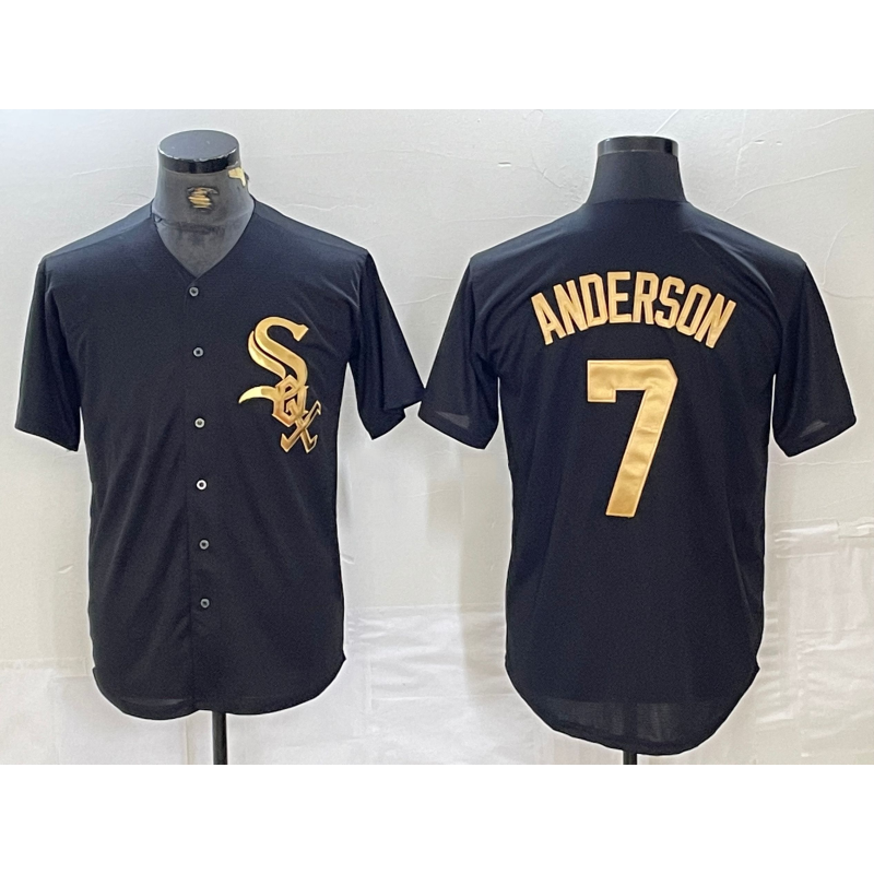 Chicago White Sox #7 Tim Anderson Black Gold Jereymy Cool Base Stitched Jersey