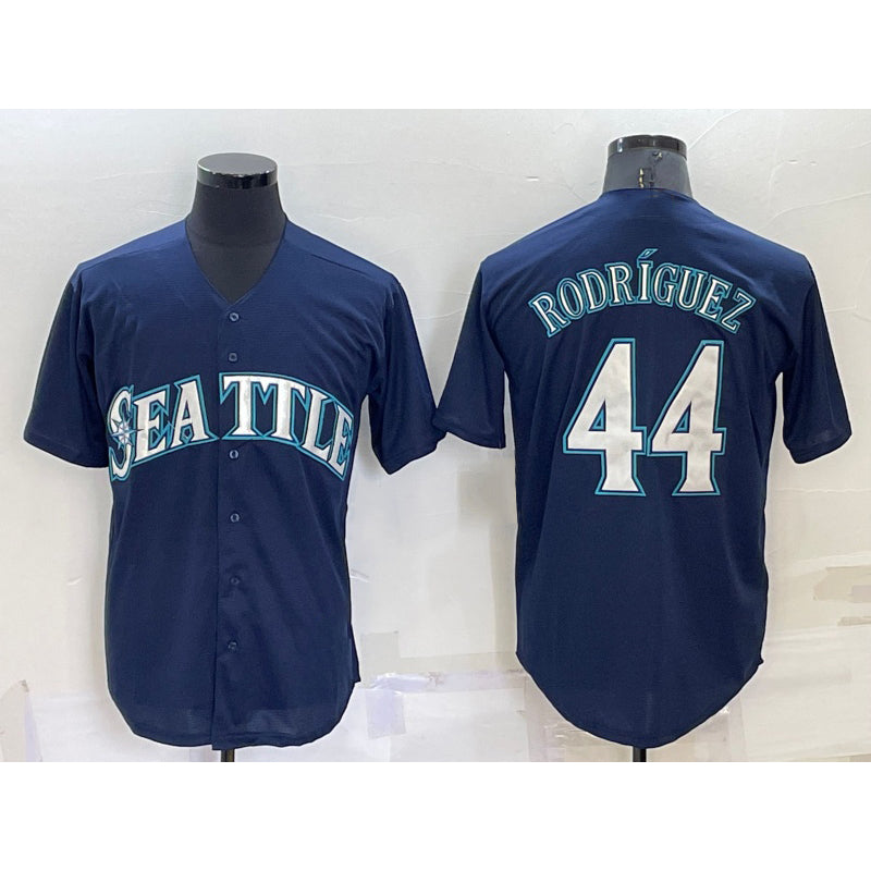 Seattle Mariners #44 Julio Rodriguez Navy Blue Jereymy Stitched Cool Base Jersey