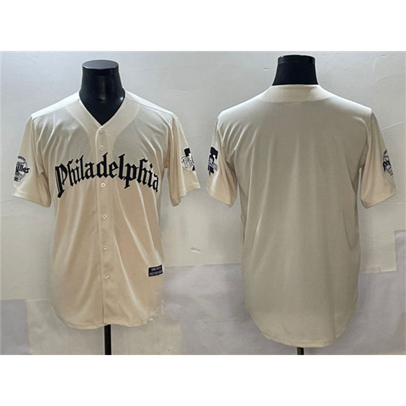 Philadelphia Phillies Blank Cream Jereymy Gothic Vapor Limited Stitched Jersey