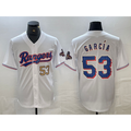 Texas Rangers #53 Adolis Garcia Number White Jereymy 2023 World Series Champions Cool Base Jerseys