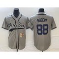 Chicago White Sox #88 Luis Robert Number Grey Jereymy Cool Base Stitched Jersey