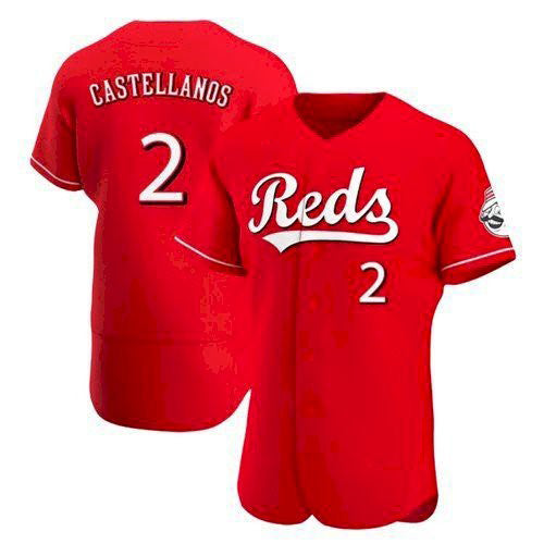 Cincinnati Reds #2 Nick Castellanos Scarlet Jereymy 2021 Alternate Jersey