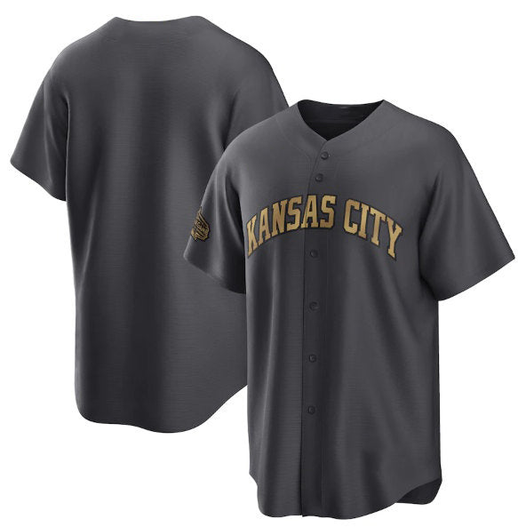 Kansas City Royals Blank Charcoal Jereymy 2022 All-Star Cool Base Stitched Jersey