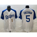 Los Angeles Dodgers #5 Freddie Freeman Number White Blue Jereymy Fashion Stitched Cool Base Limited Jersey 3