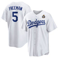 Los Angeles Dodgers #5 Freddie Freeman White Jereymy 2024 World Series Cool Base Stitched Jersey