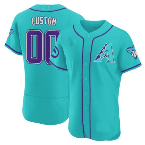 Custom Arizona Diamondbacks 2024 Teal Purple Jersey ¨C Teal 3 Jereymy